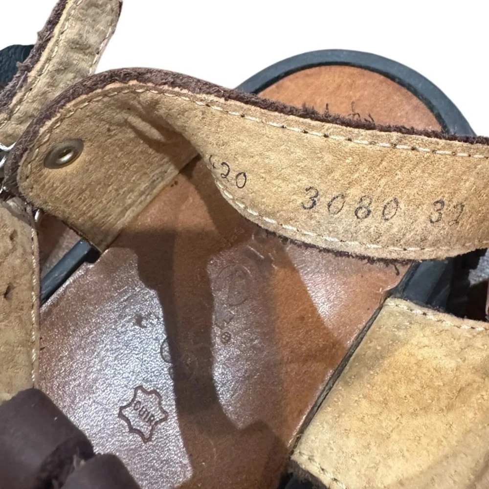 Asher Skyno Marine Brown Kids Leather Sandals Size 32 EU 1 US